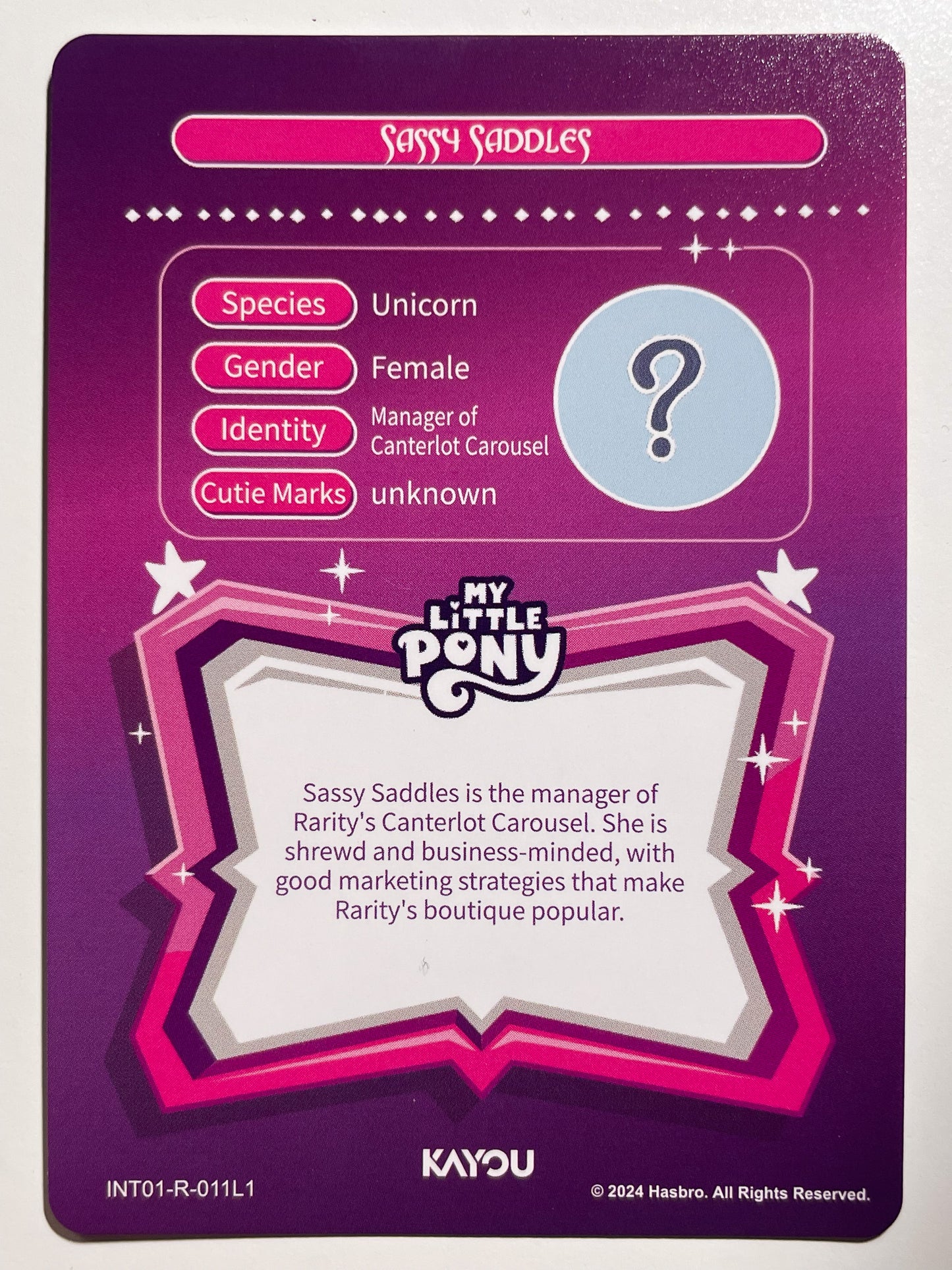 Sassy Saddles (R) INT01-R-011 L1